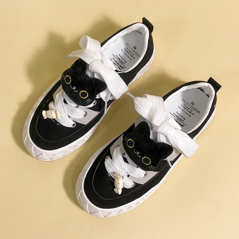  Candy Black Cat Plush Sneakers sold by Fleurlovin, Free Shipping Worldwide
