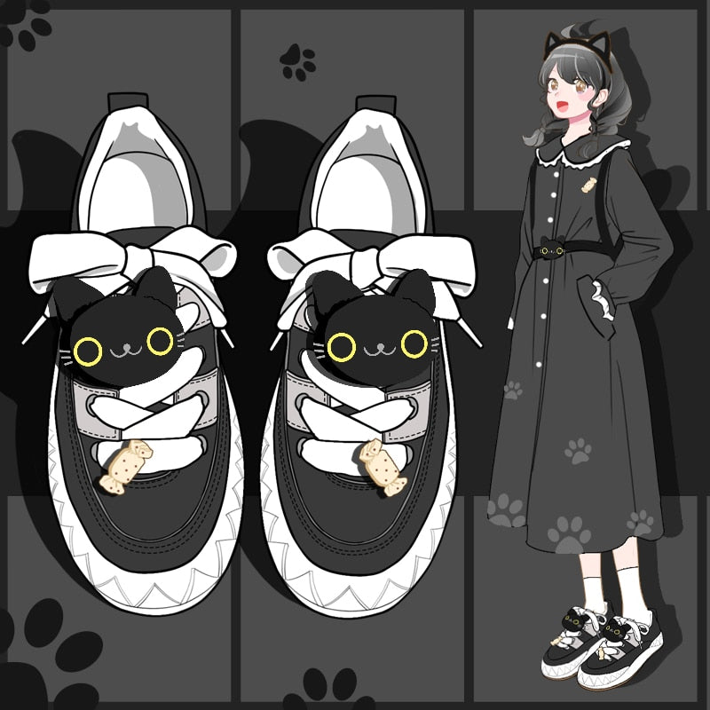  Candy Black Cat Plush Sneakers sold by Fleurlovin, Free Shipping Worldwide