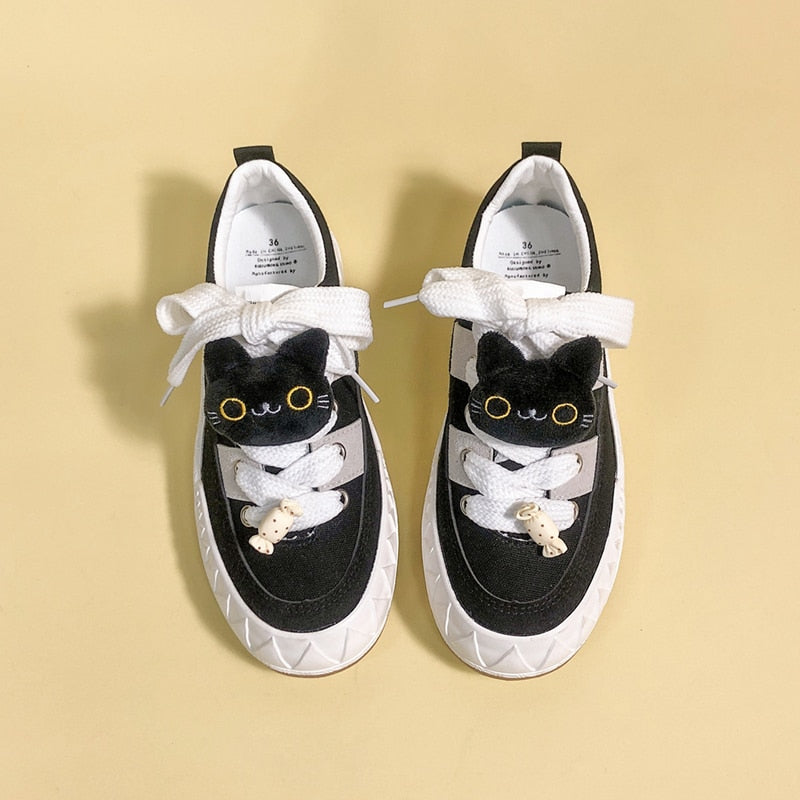  Candy Black Cat Plush Sneakers sold by Fleurlovin, Free Shipping Worldwide