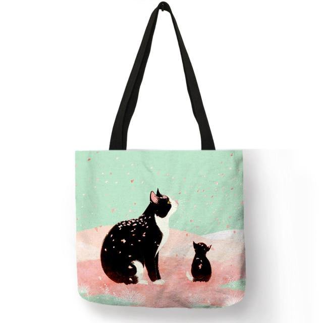  Cartoon Cat Tote Bag sold by Fleurlovin, Free Shipping Worldwide