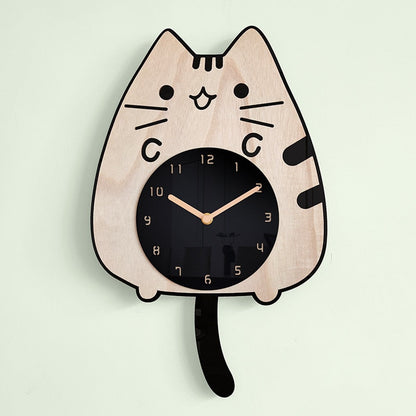  Cartoon Cat Wagging Tail Wall Clock sold by Fleurlovin, Free Shipping Worldwide