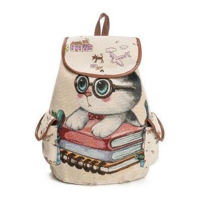  Cat Canvas Backpack sold by Fleurlovin, Free Shipping Worldwide