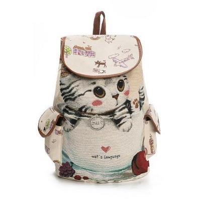  Cat Canvas Backpack sold by Fleurlovin, Free Shipping Worldwide