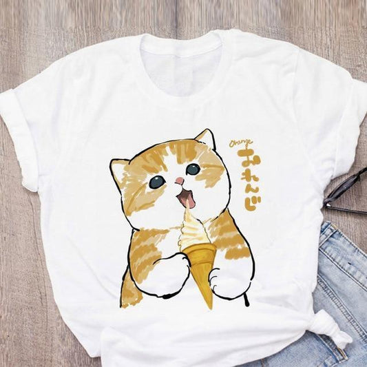  Cat Ice Cream T-Shirt sold by Fleurlovin, Free Shipping Worldwide