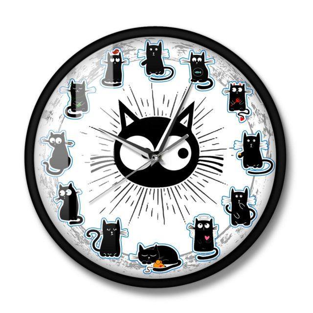  Cat Joy Wall Clock sold by Fleurlovin, Free Shipping Worldwide