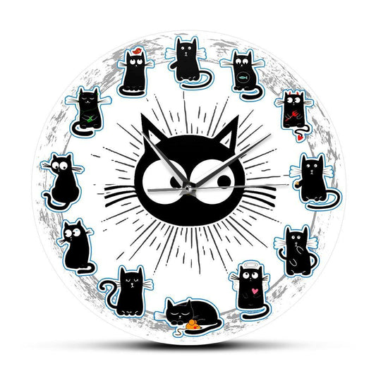  Cat Joy Wall Clock sold by Fleurlovin, Free Shipping Worldwide