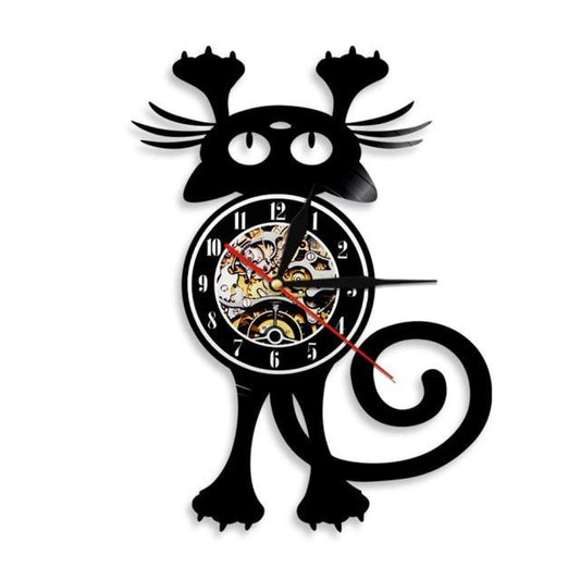  Cat Jump Wall Clock sold by Fleurlovin, Free Shipping Worldwide