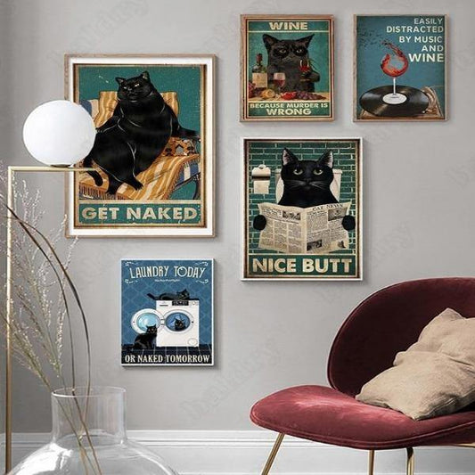  Cat Life Wall Art sold by Fleurlovin, Free Shipping Worldwide