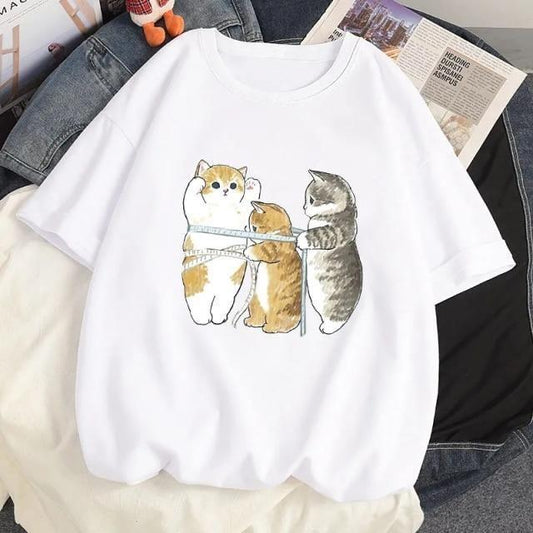  Cat Loose T-Shirt sold by Fleurlovin, Free Shipping Worldwide