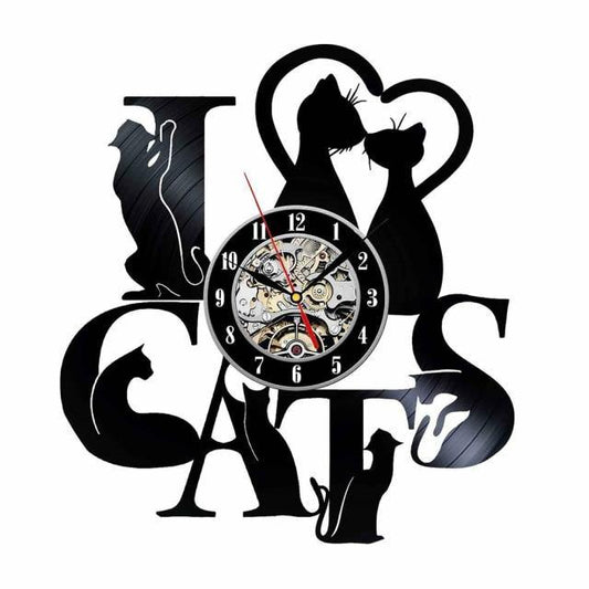  Cat Love Wall Clock sold by Fleurlovin, Free Shipping Worldwide
