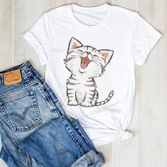  Cat Meow T-Shirt sold by Fleurlovin, Free Shipping Worldwide