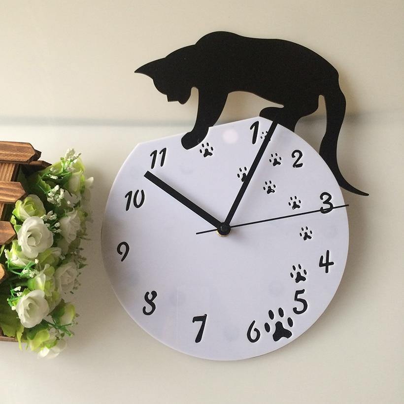  Cat On Wall Clock sold by Fleurlovin, Free Shipping Worldwide