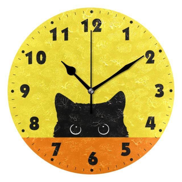  Cat Peek Wall Clock sold by Fleurlovin, Free Shipping Worldwide