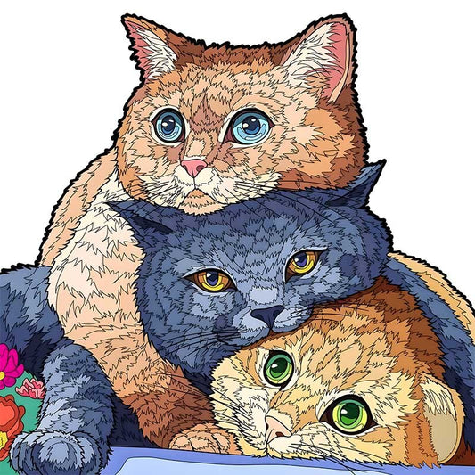  Cat Siblings Jigsaw Puzzle sold by Fleurlovin, Free Shipping Worldwide