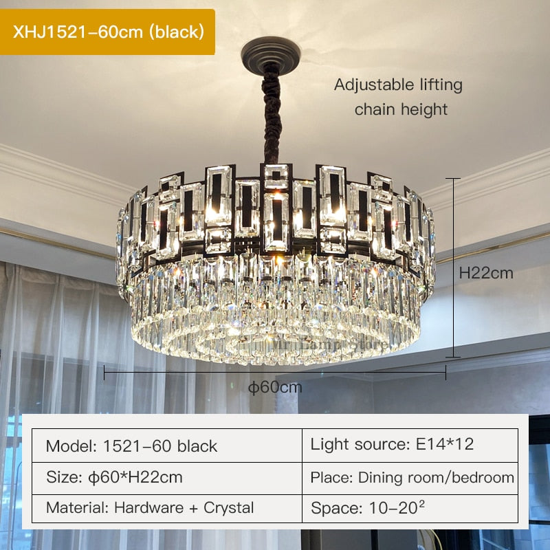 Chandelier Charzetta Crystal Black Chandelier sold by Fleurlovin, Free Shipping Worldwide