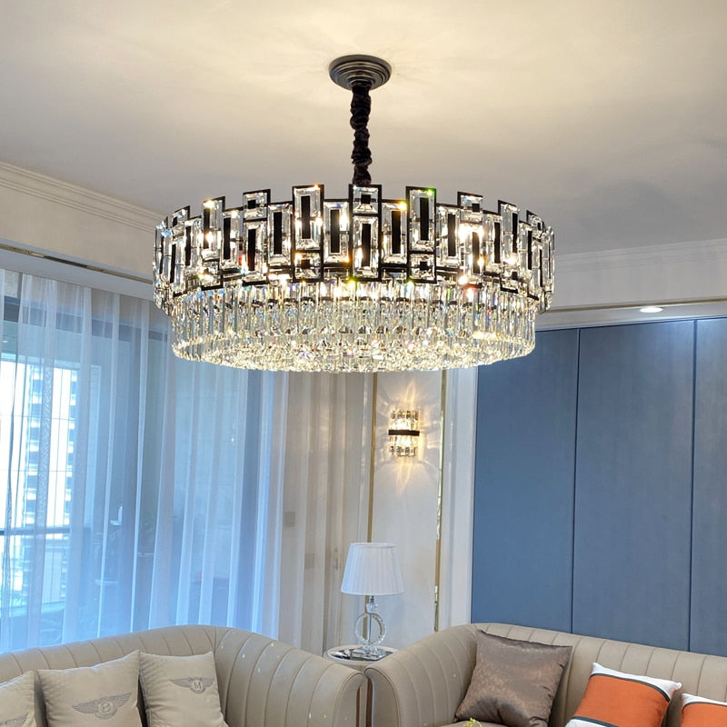 Chandelier Charzetta Crystal Black Chandelier sold by Fleurlovin, Free Shipping Worldwide