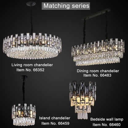 Chandelier Charzetta Crystal Black Chandelier sold by Fleurlovin, Free Shipping Worldwide