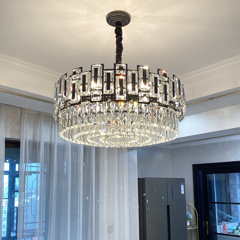 Chandelier Charzetta Crystal Black Chandelier sold by Fleurlovin, Free Shipping Worldwide