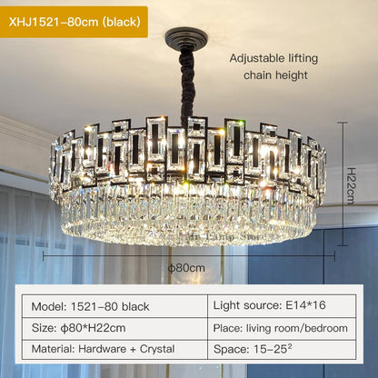 Chandelier Charzetta Crystal Black Chandelier sold by Fleurlovin, Free Shipping Worldwide