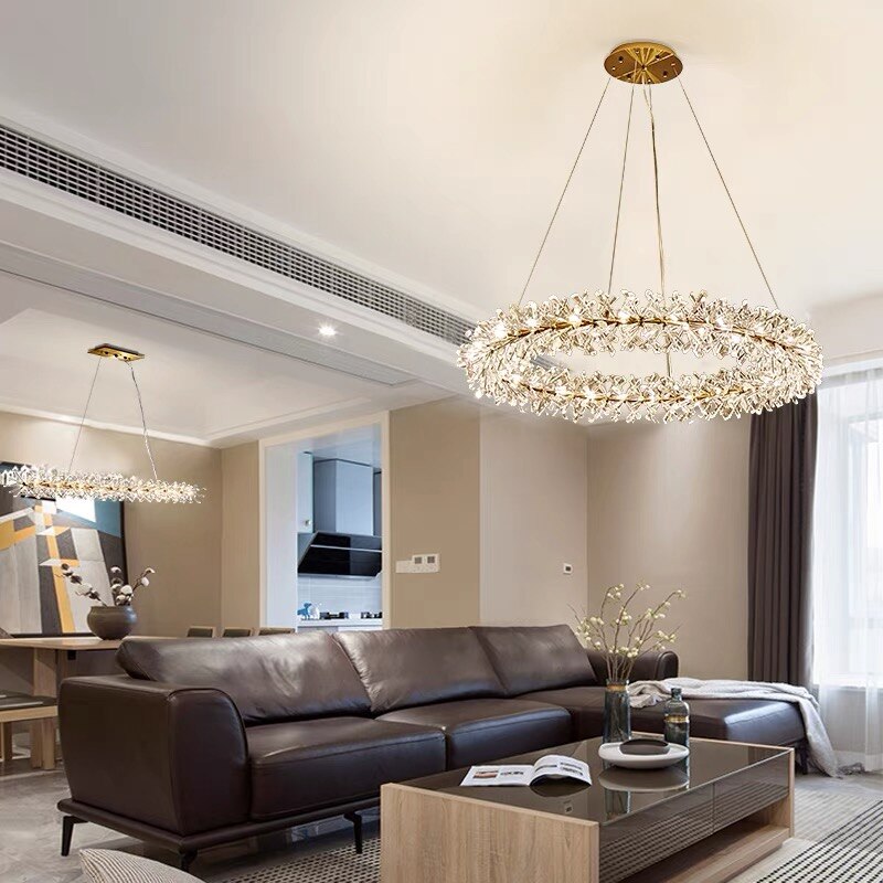 Chandelier Modern Cooper Flower Crystal Chandelier sold by Fleurlovin, Free Shipping Worldwide