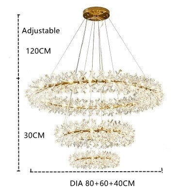 Chandelier Modern Cooper Flower Crystal Chandelier sold by Fleurlovin, Free Shipping Worldwide