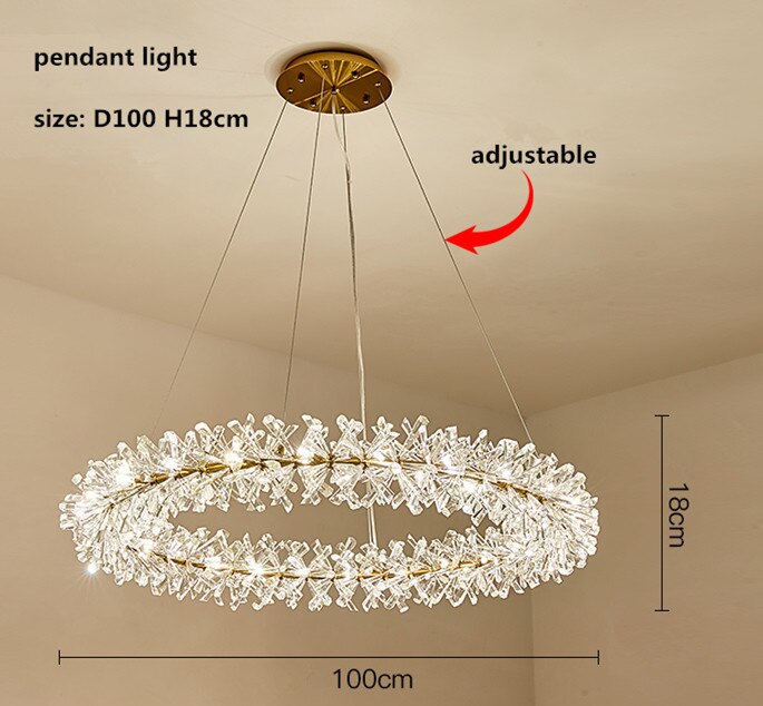 Chandelier Modern Cooper Flower Crystal Chandelier sold by Fleurlovin, Free Shipping Worldwide