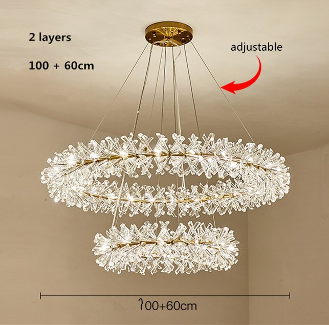 Chandelier Modern Cooper Flower Crystal Chandelier sold by Fleurlovin, Free Shipping Worldwide