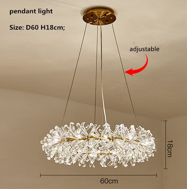 Chandelier Modern Cooper Flower Crystal Chandelier sold by Fleurlovin, Free Shipping Worldwide