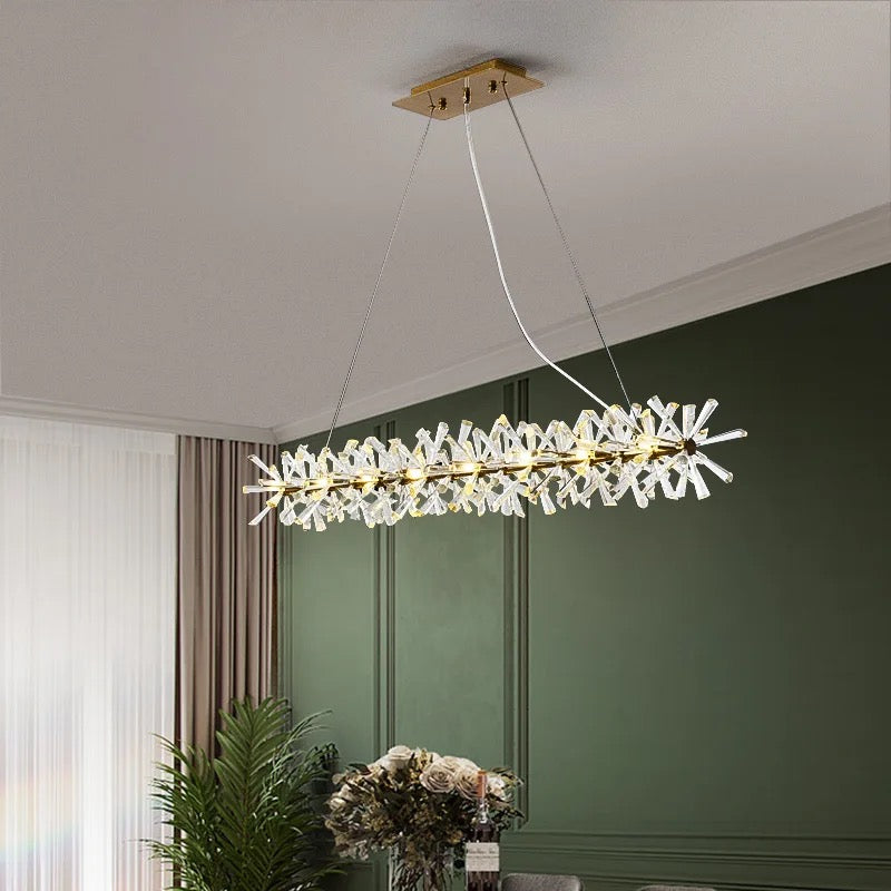 Chandelier Modern Cooper Flower Crystal Chandelier sold by Fleurlovin, Free Shipping Worldwide