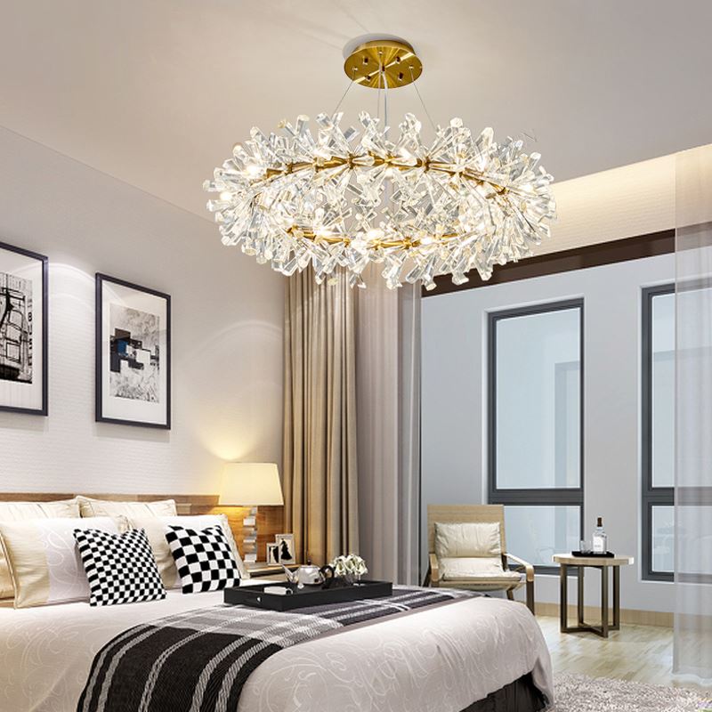 Chandelier Modern Cooper Flower Crystal Chandelier sold by Fleurlovin, Free Shipping Worldwide