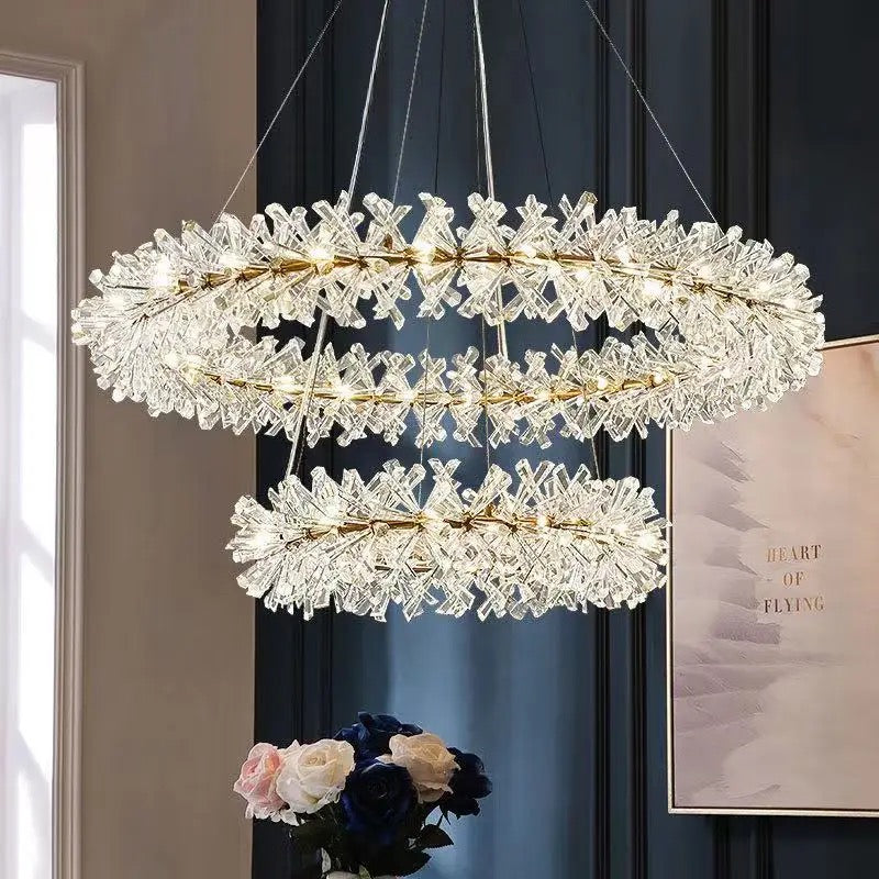 Chandelier Modern Cooper Flower Crystal Chandelier sold by Fleurlovin, Free Shipping Worldwide