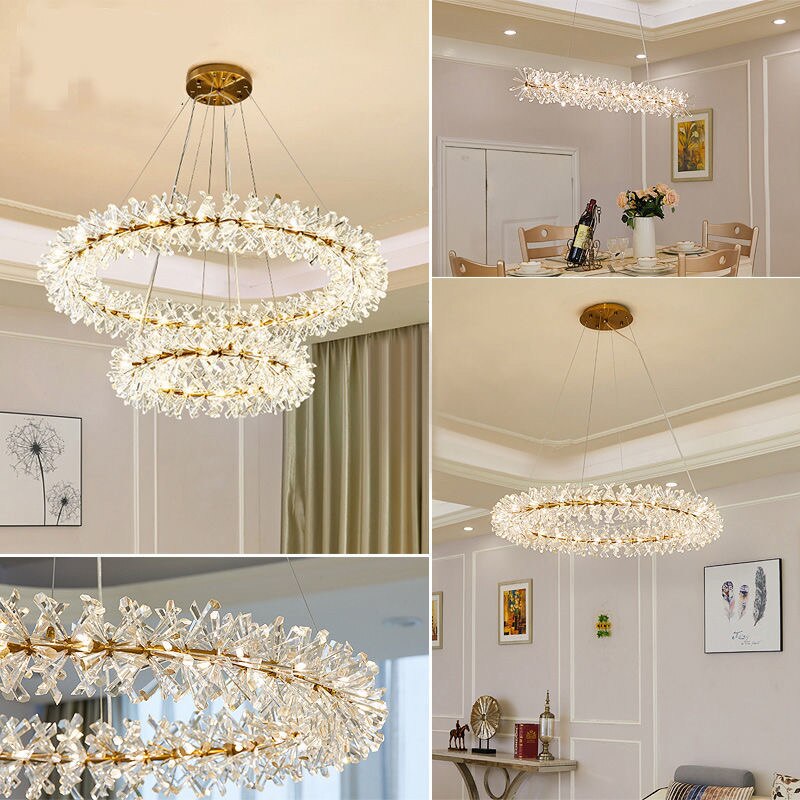 Chandelier Modern Cooper Flower Crystal Chandelier sold by Fleurlovin, Free Shipping Worldwide