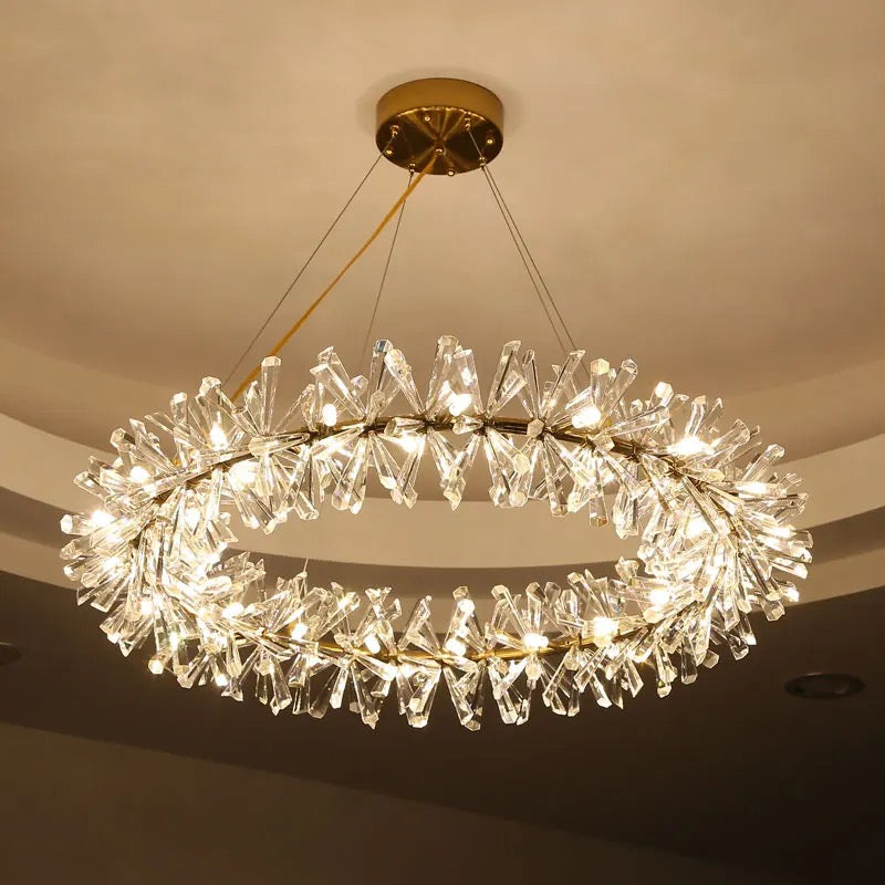 Chandelier Modern Cooper Flower Crystal Chandelier sold by Fleurlovin, Free Shipping Worldwide