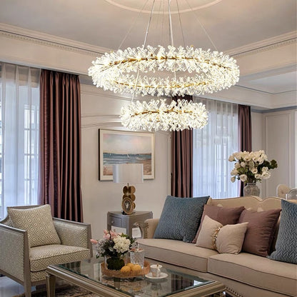 Chandelier Modern Cooper Flower Crystal Chandelier sold by Fleurlovin, Free Shipping Worldwide