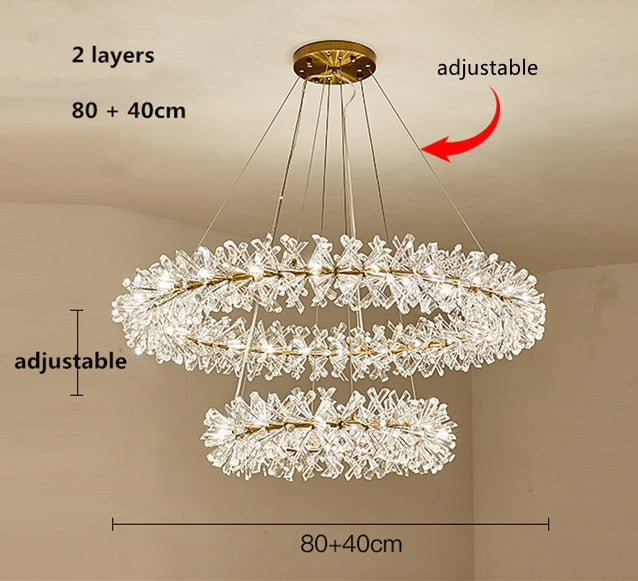 Chandelier Modern Cooper Flower Crystal Chandelier sold by Fleurlovin, Free Shipping Worldwide