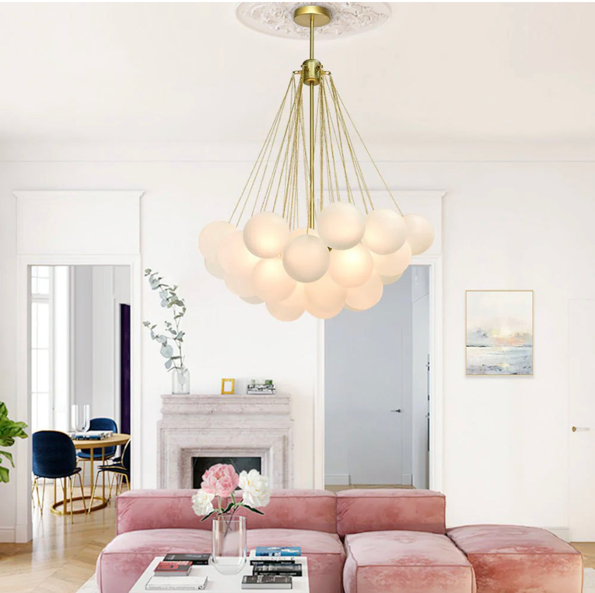 Chandelier Nordic Frosted Glass Ball Chandelier sold by Fleurlovin, Free Shipping Worldwide