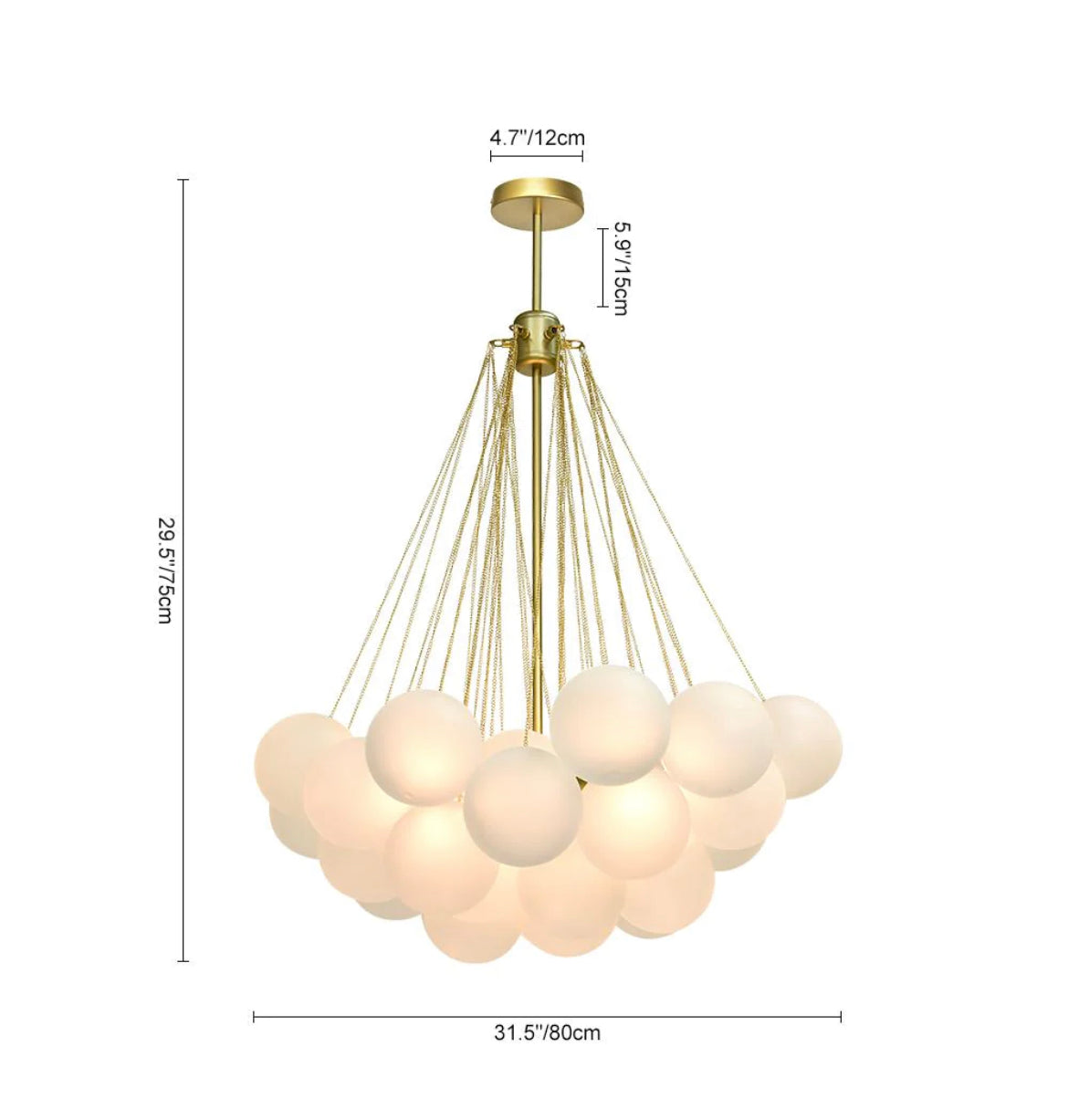 Chandelier Nordic Frosted Glass Ball Chandelier sold by Fleurlovin, Free Shipping Worldwide