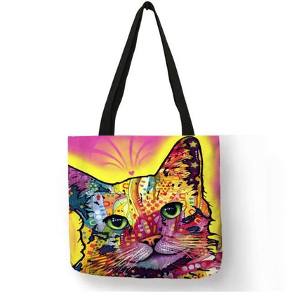  Colorful Cat Tote Bag sold by Fleurlovin, Free Shipping Worldwide