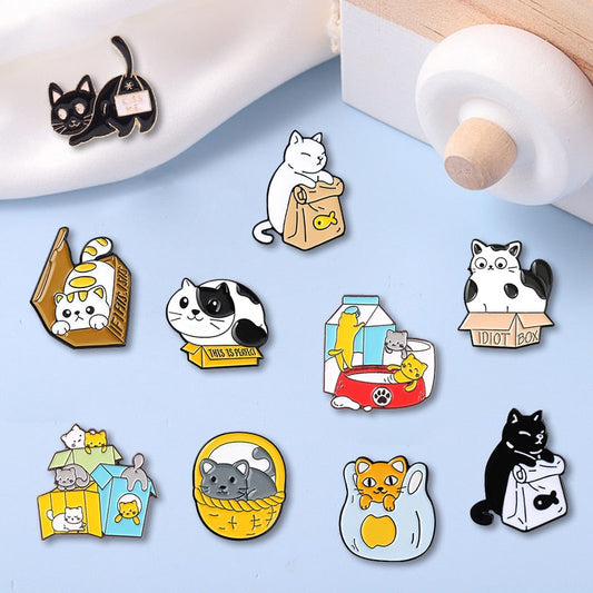  Creative Cartoon Cat Brooch sold by Fleurlovin, Free Shipping Worldwide