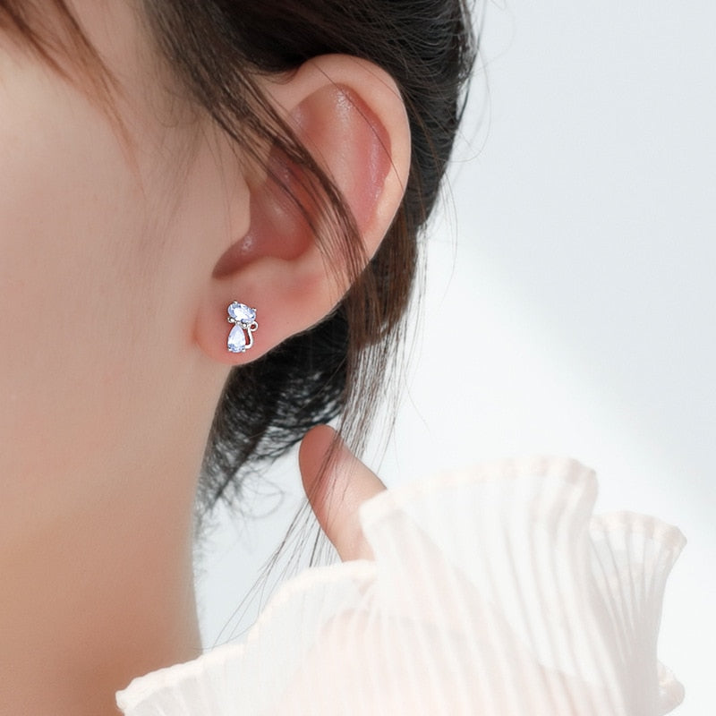  Crystal Cat Stud Earrings sold by Fleurlovin, Free Shipping Worldwide