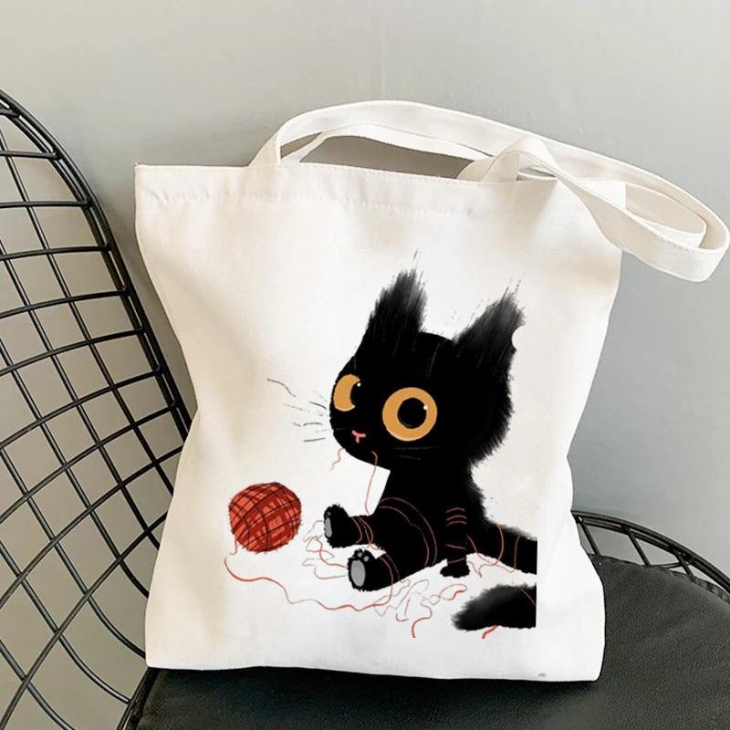  Cute Action Cat Tote Bag sold by Fleurlovin, Free Shipping Worldwide