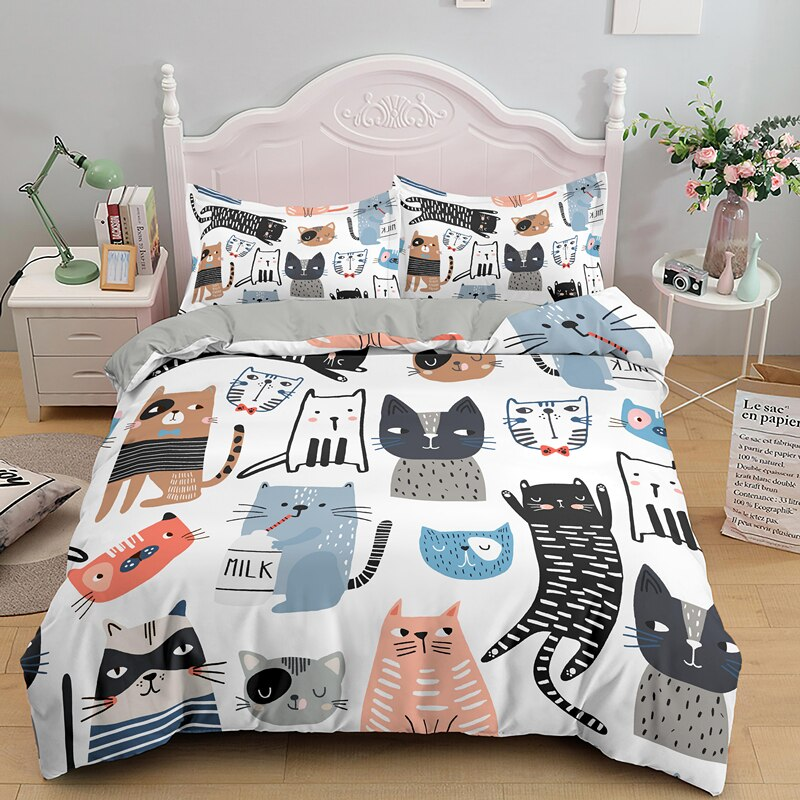  Cute Cartoon Cat Bedding Sets sold by Fleurlovin, Free Shipping Worldwide