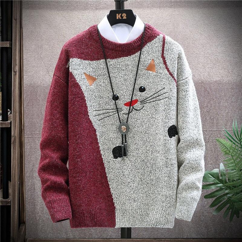  Cute Cat Embroidery Knitwear Sweater sold by Fleurlovin, Free Shipping Worldwide