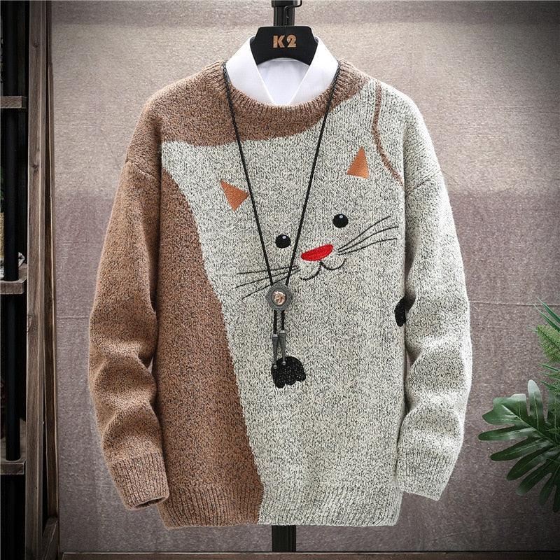  Cute Cat Embroidery Knitwear Sweater sold by Fleurlovin, Free Shipping Worldwide