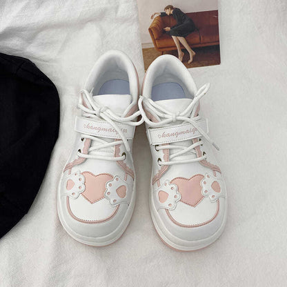  Cute Cat Paw Heart Sneakers sold by Fleurlovin, Free Shipping Worldwide