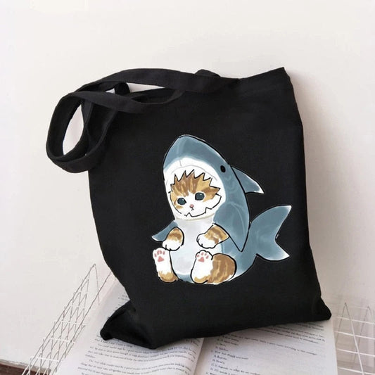  Cute Cat Shark Tote Bag sold by Fleurlovin, Free Shipping Worldwide