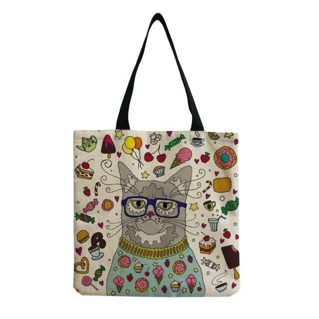  Cute Cat Tote Bag sold by Fleurlovin, Free Shipping Worldwide