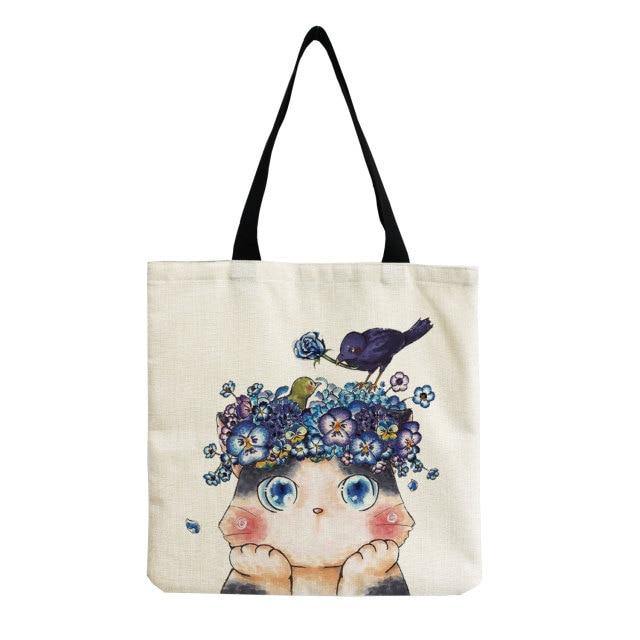  Cute Cat Tote Bag sold by Fleurlovin, Free Shipping Worldwide