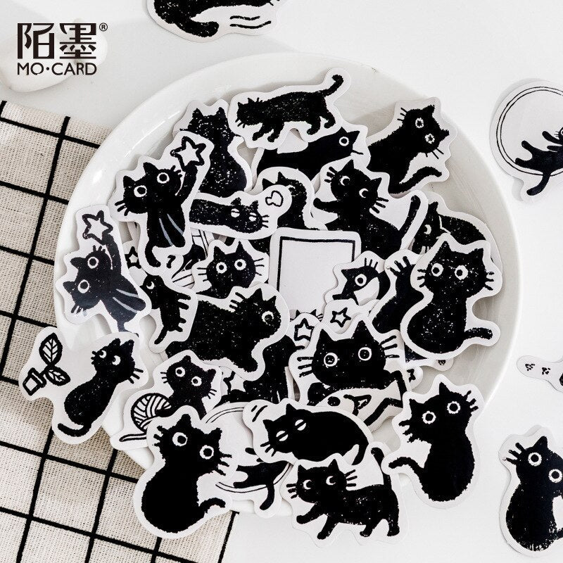  Daily Life Black Cat Sticker sold by Fleurlovin, Free Shipping Worldwide