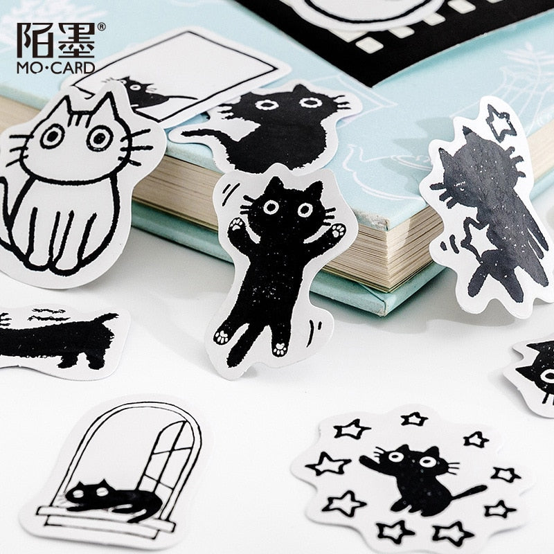  Daily Life Black Cat Sticker sold by Fleurlovin, Free Shipping Worldwide